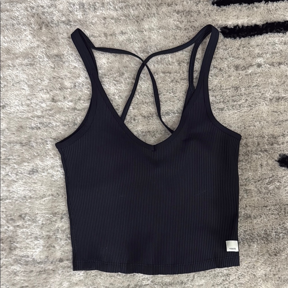Black Vuori Ribbed Crop Top